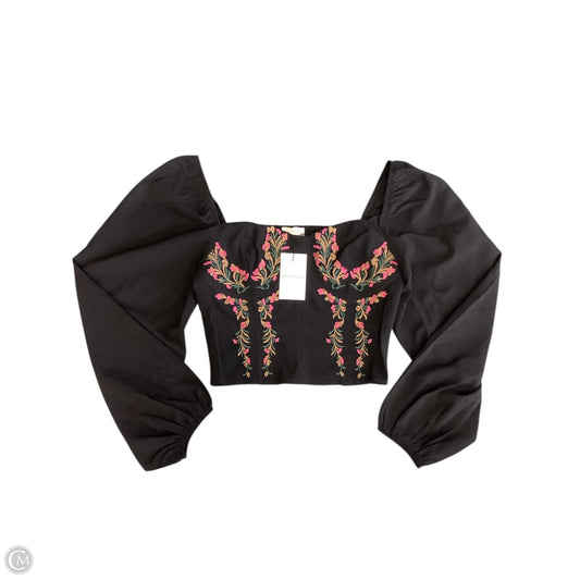 Top Long Sleeve By Promesa In Black, Size: L