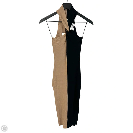 Dress Casual Midi By Clothes Mentor In Black & Tan, Size: 6
