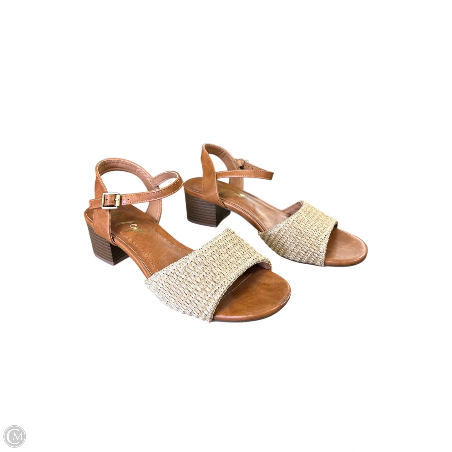 Shoes Heels Block By Clothes Mentor In Tan, Size: 8.5