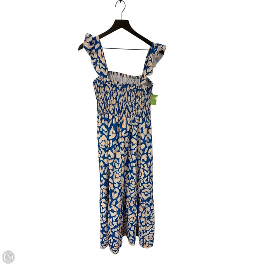 Dress Casual Maxi By Cme In Blue & White, Size: M