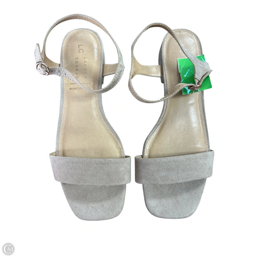 Sandals Heels Block By Lc Lauren Conrad In Tan, Size: 8