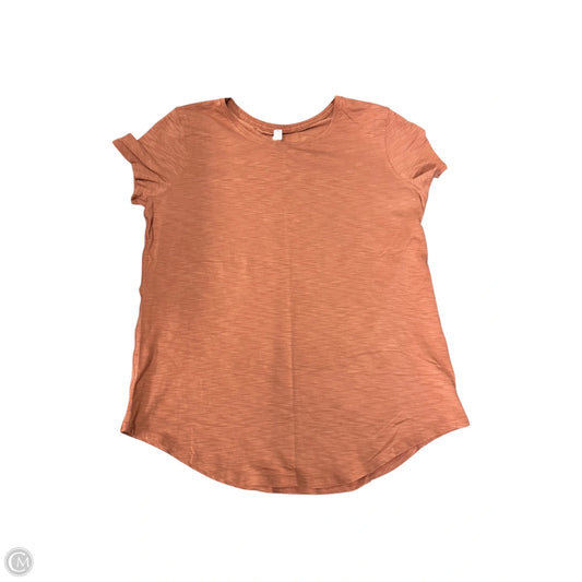 Top Short Sleeve By Lululemon In Orange, Size: 10