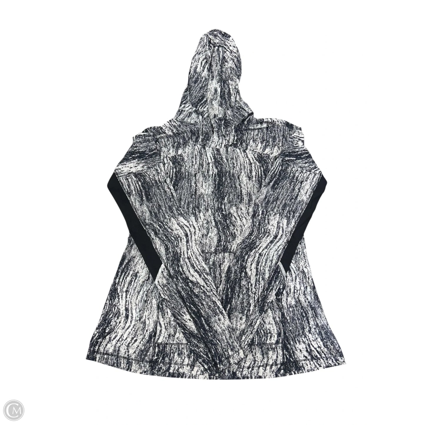 Athletic Top Long Sleeve Hoodie By Lululemon In Black & White, Size: 10