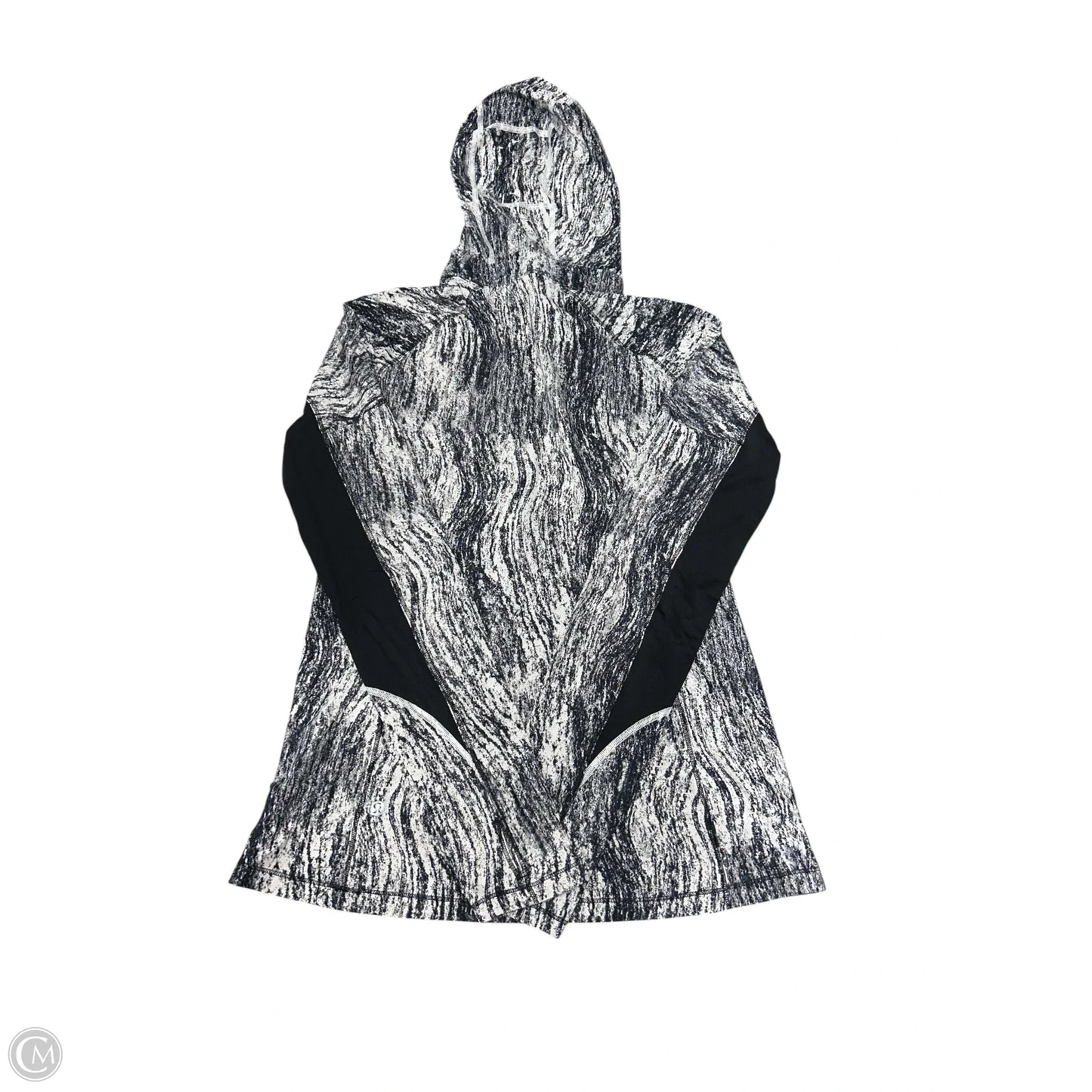 Athletic Top Long Sleeve Hoodie By Lululemon In Black & White, Size: 10