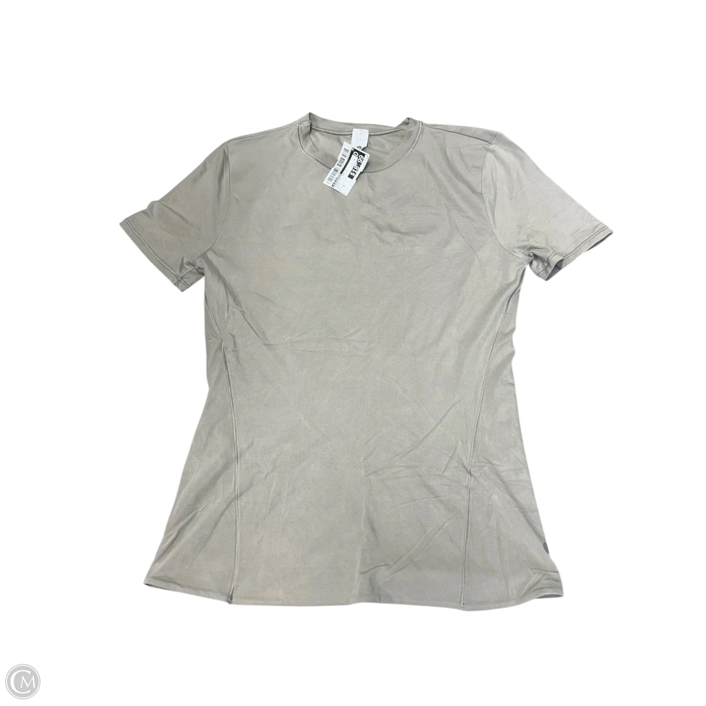 Athletic Top Short Sleeve By Lululemon In Beige, Size: M