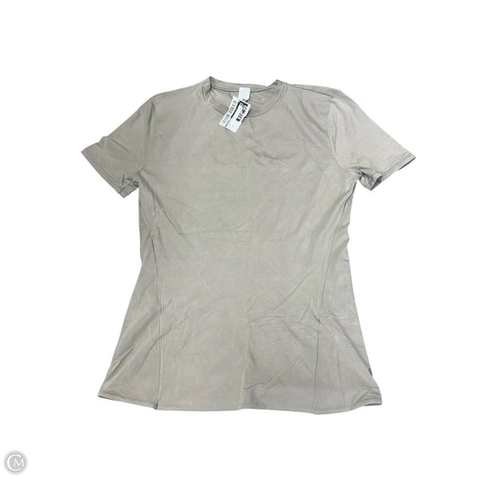 Athletic Top Short Sleeve By Lululemon In Beige, Size: M