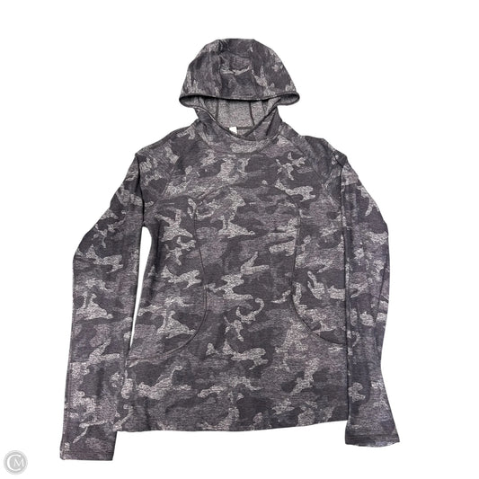 Athletic Top Long Sleeve Hoodie By Lululemon In Grey, Size: 10