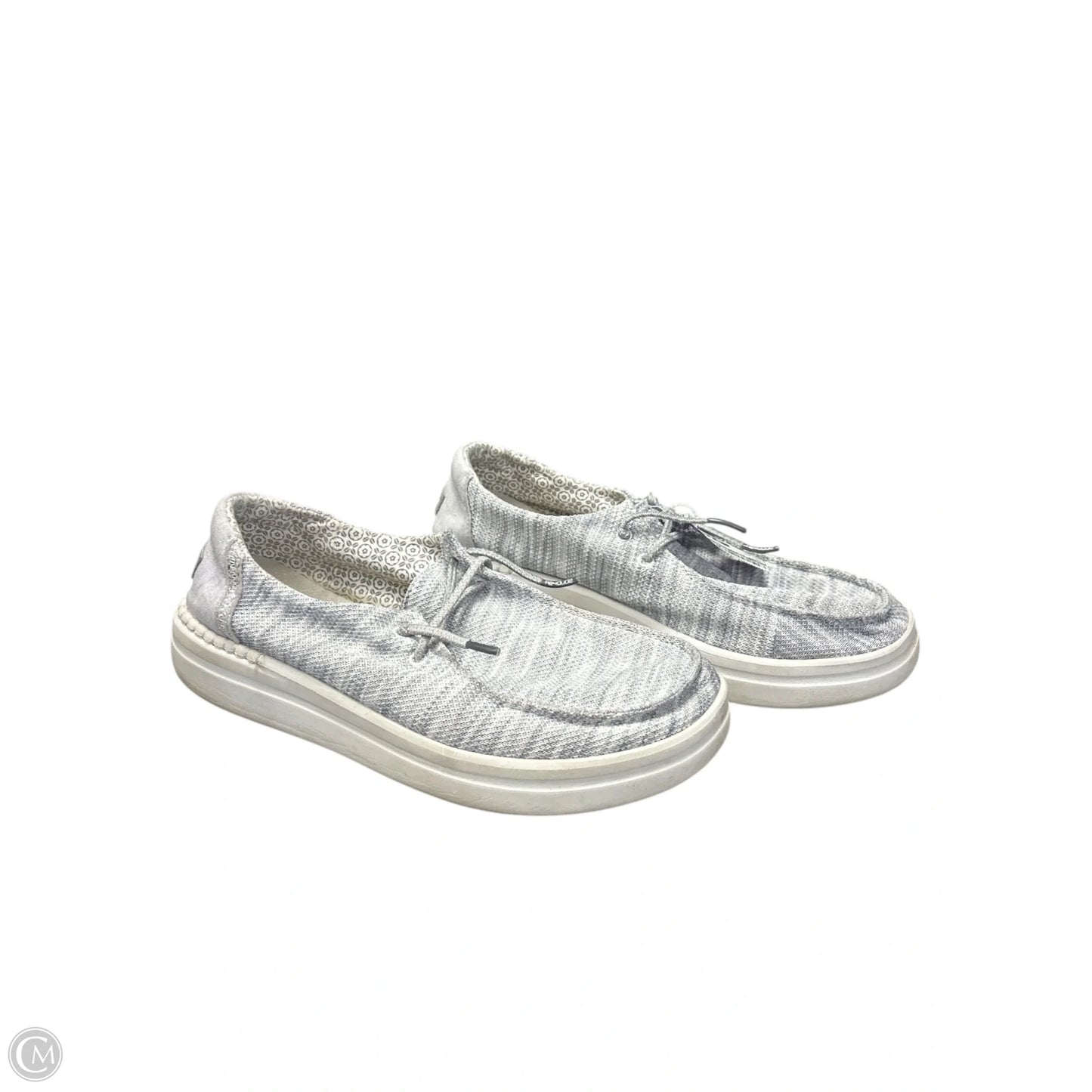 Shoes Flats By Hey Dude In Grey, Size: 10