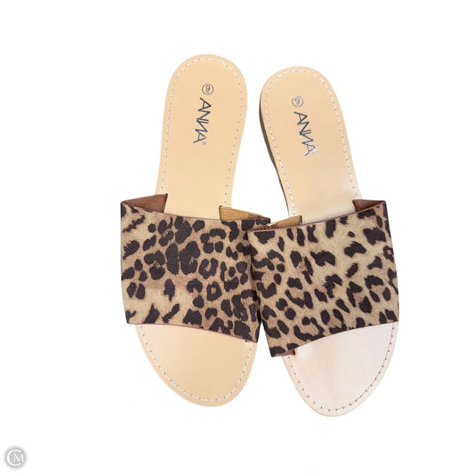 Sandals Flats By Anna In Animal Print, Size: 9