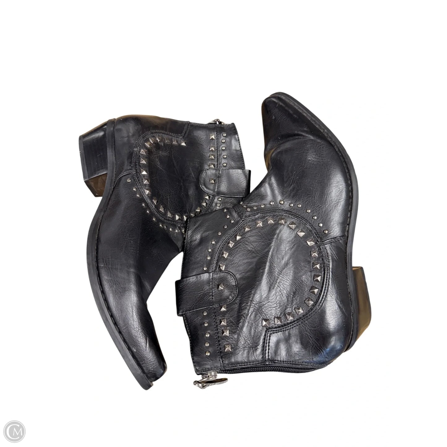 Boots Ankle Heels By Clothes Mentor In Black, Size: 8.5