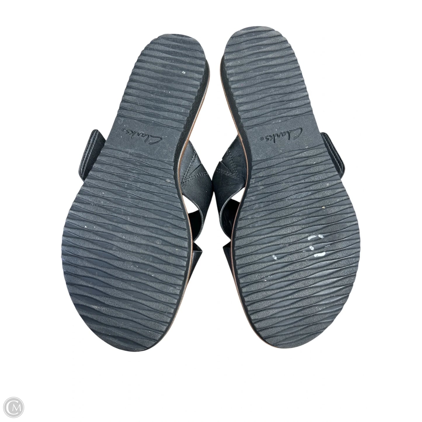 Sandals Flats By Clarks In Black, Size: L