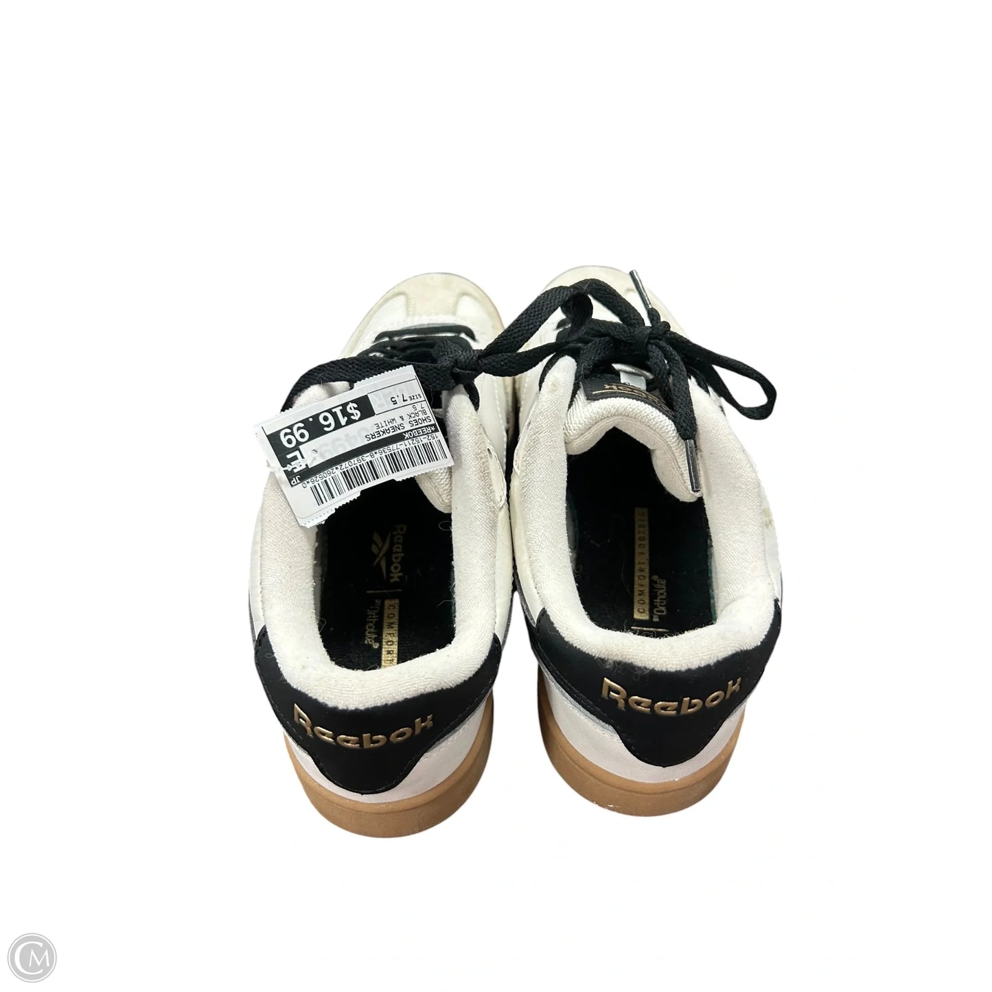 Shoes Sneakers By Reebok In Black & White, Size: 7.5