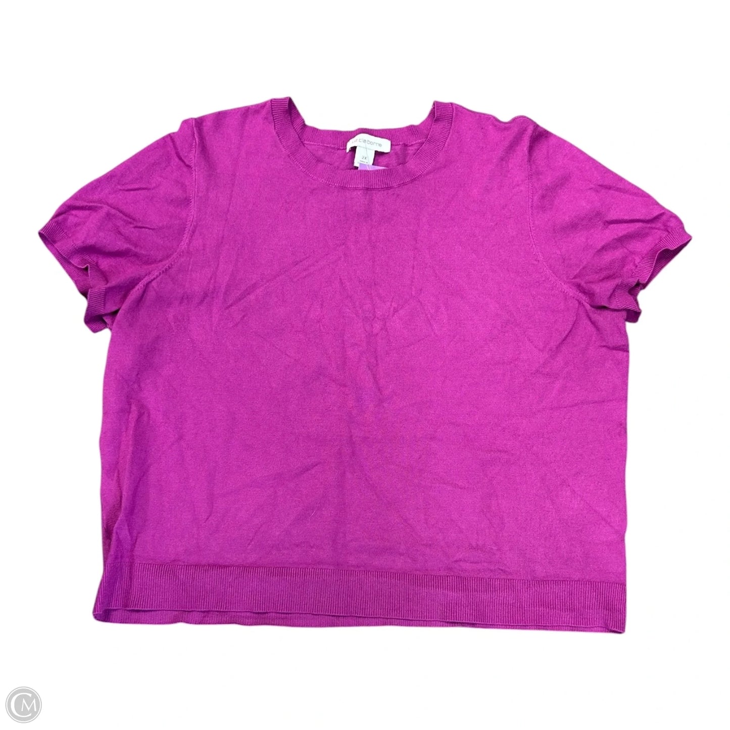 Sweater Short Sleeve By Liz Claiborne In Purple, Size: 2x