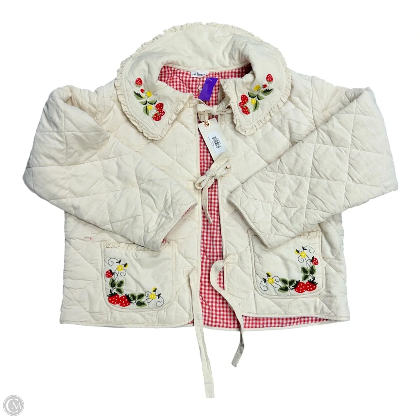 Jacket Puffer & Quilted By In Loom In Cream, Size: L