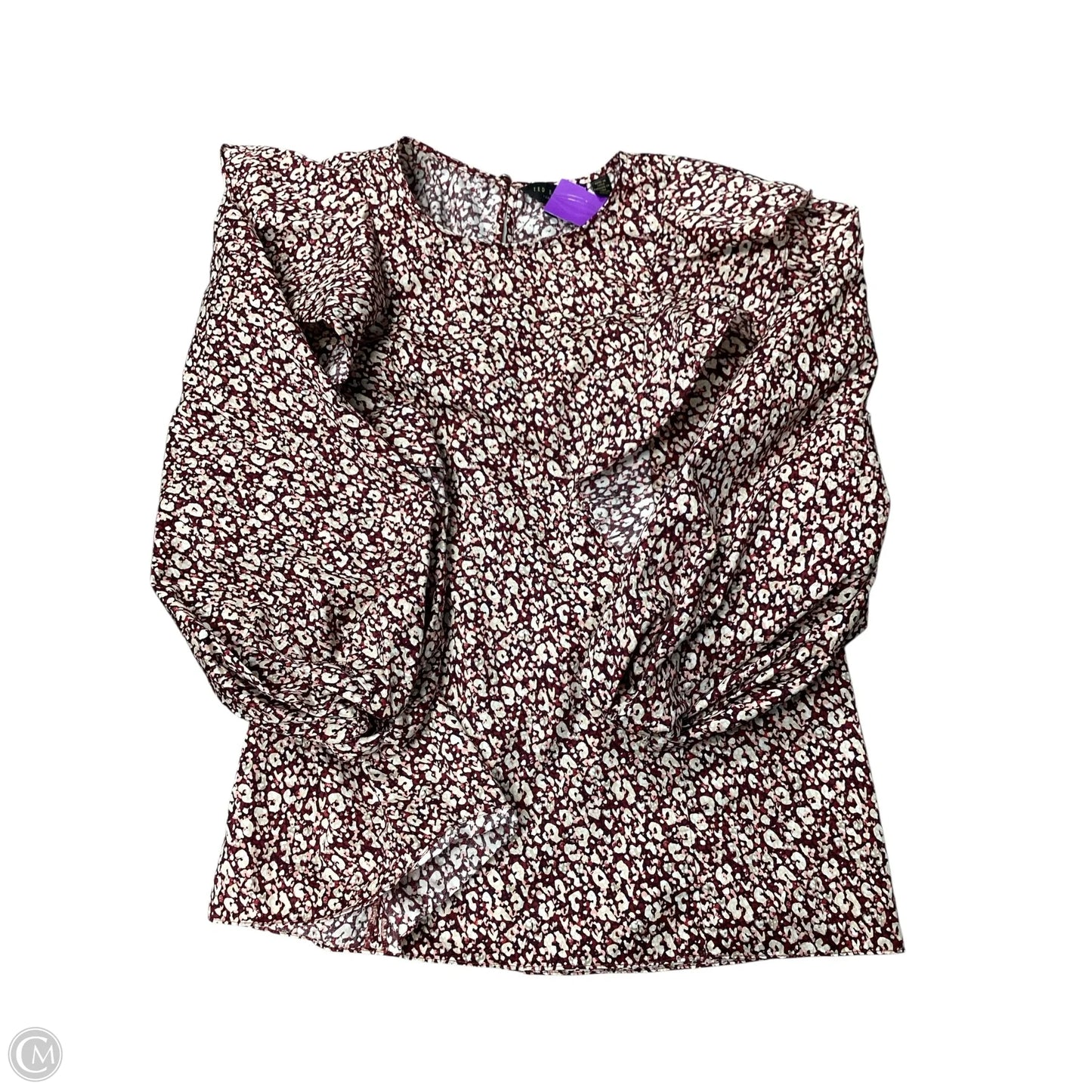 Blouse 3/4 Sleeve By Ted Baker In Maroon, Size: 8