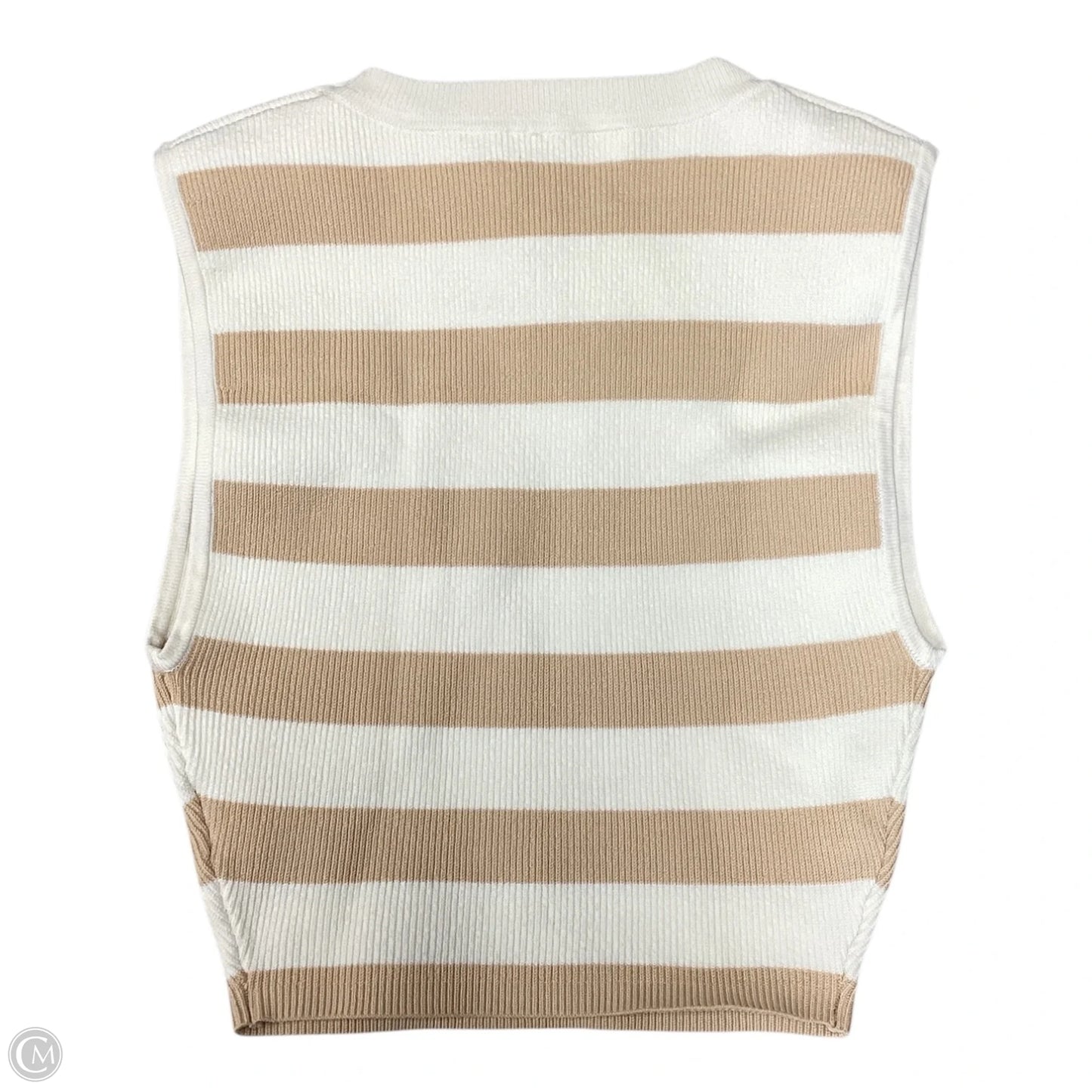 Top Sleeveless By Babaton In Tan & White, Size: Xxs