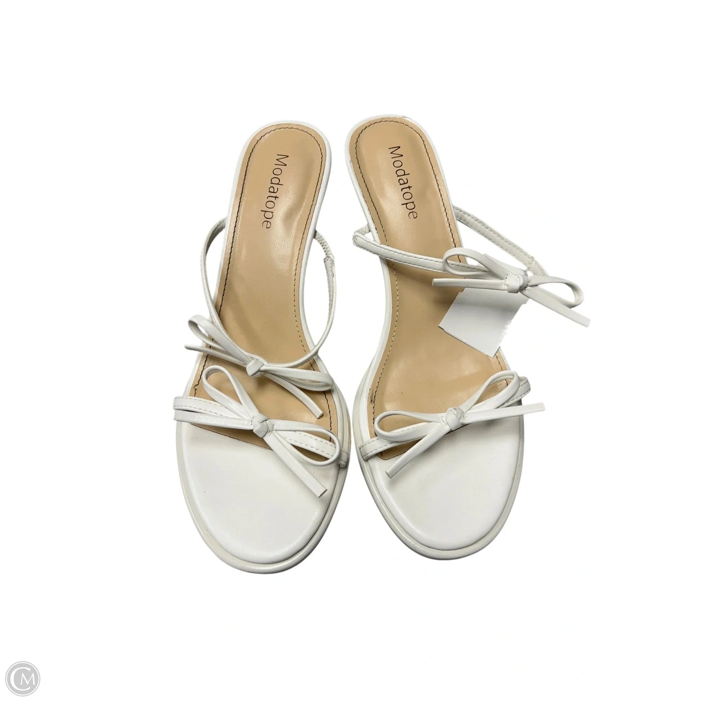 Shoes Heels Kitten By Clothes Mentor In White, Size: 7.5