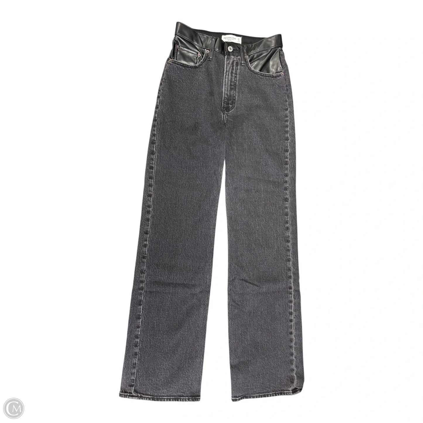 Jeans Straight By Abercrombie And Fitch In Black Denim, Size: 0