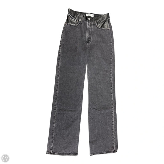Jeans Straight By Abercrombie And Fitch In Black Denim, Size: 0