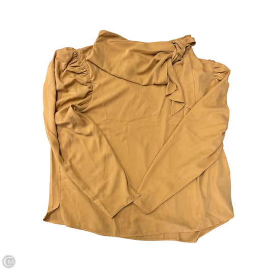 Blouse Long Sleeve By Eloquii In Tan, Size: 20