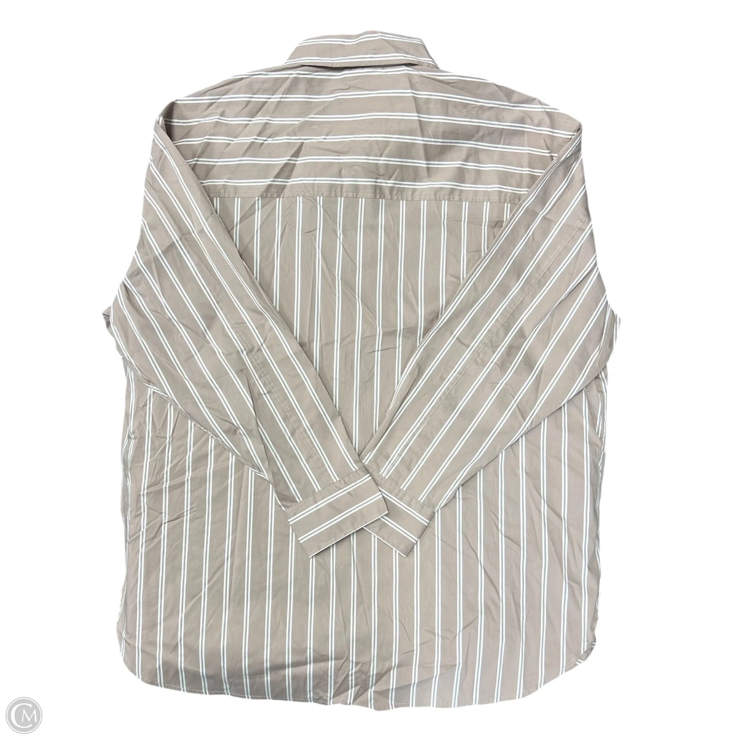 Blouse Long Sleeve By City Chic In Tan & White, Size: M