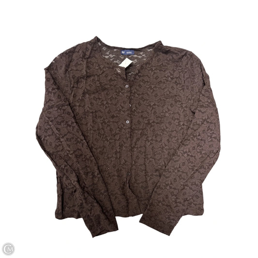 Blouse Long Sleeve By Gap In Brown, Size: Xxl