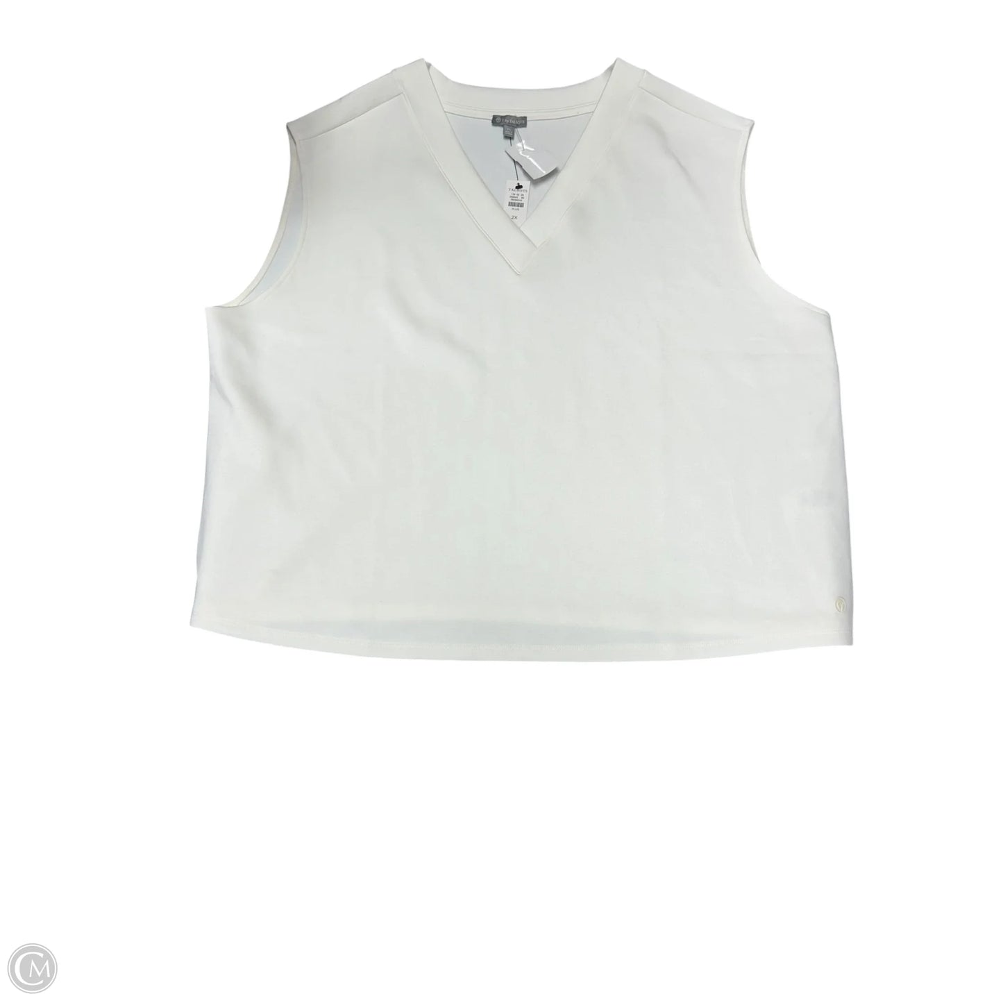Top Sleeveless By Talbots In White, Size: 2x