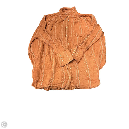 Blouse Long Sleeve By Free People In Orange, Size: Xs