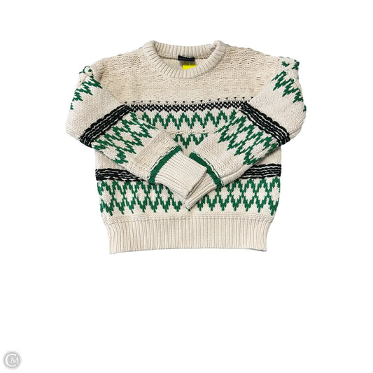 Sweater By Miou Muse In Cream & Green, Size: S
