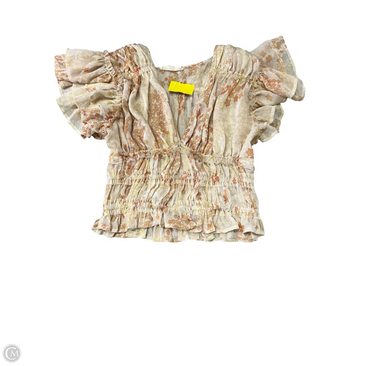 Top Short Sleeve By By Together In Cream & Orange, Size: S