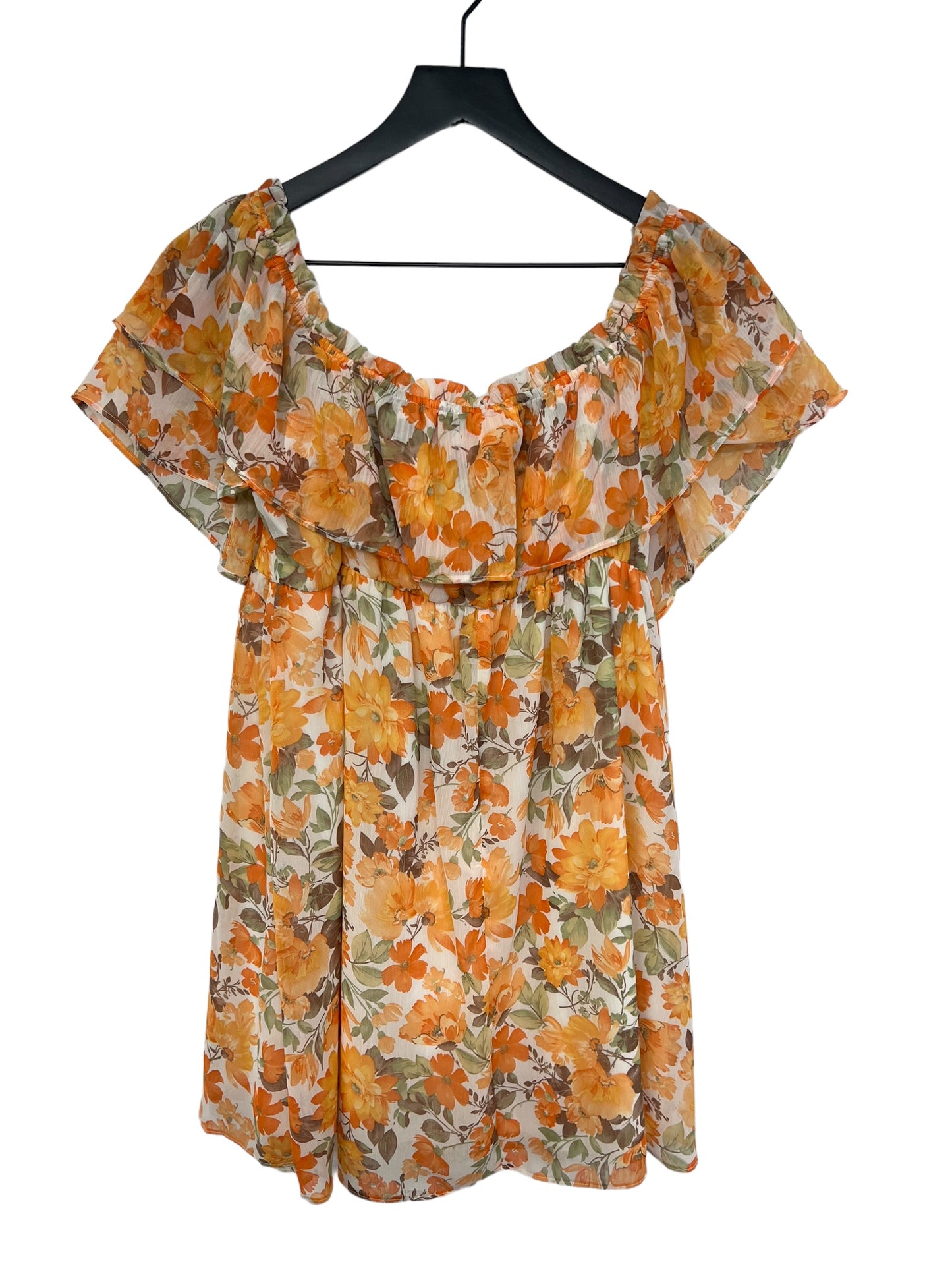 Orange Dress Casual Short Lush, Size L