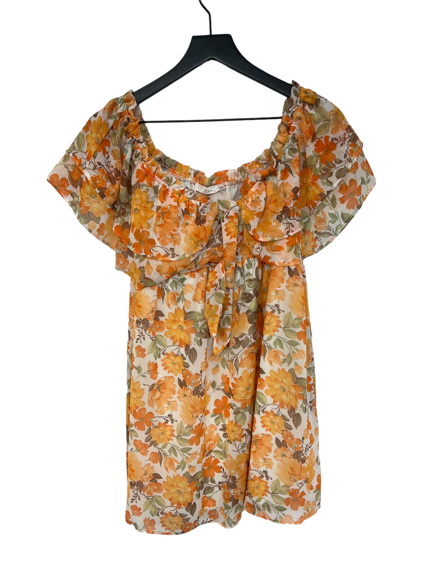 Orange Dress Casual Short Lush, Size L