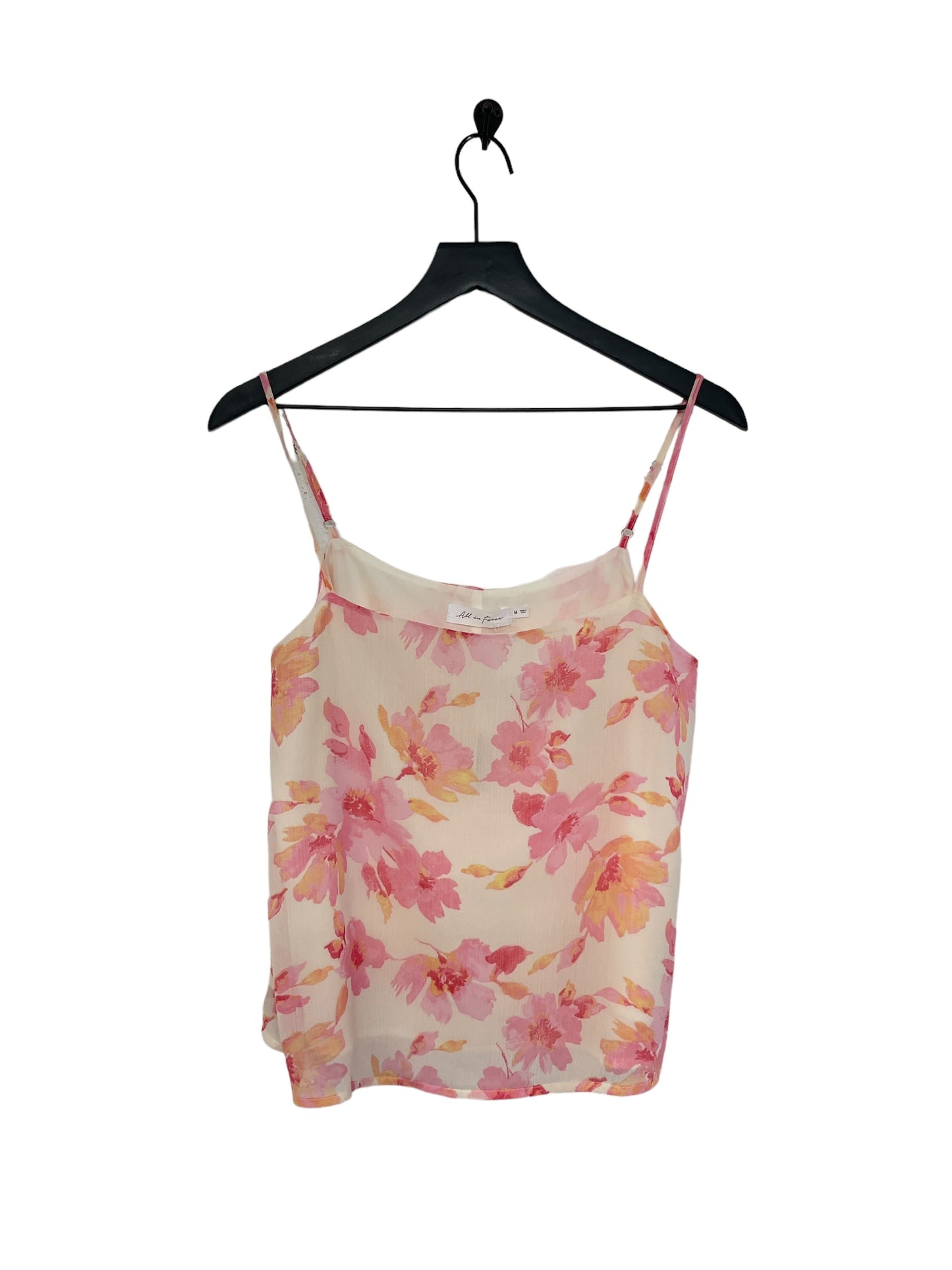 Floral Print Top Sleeveless Cmc, Size M