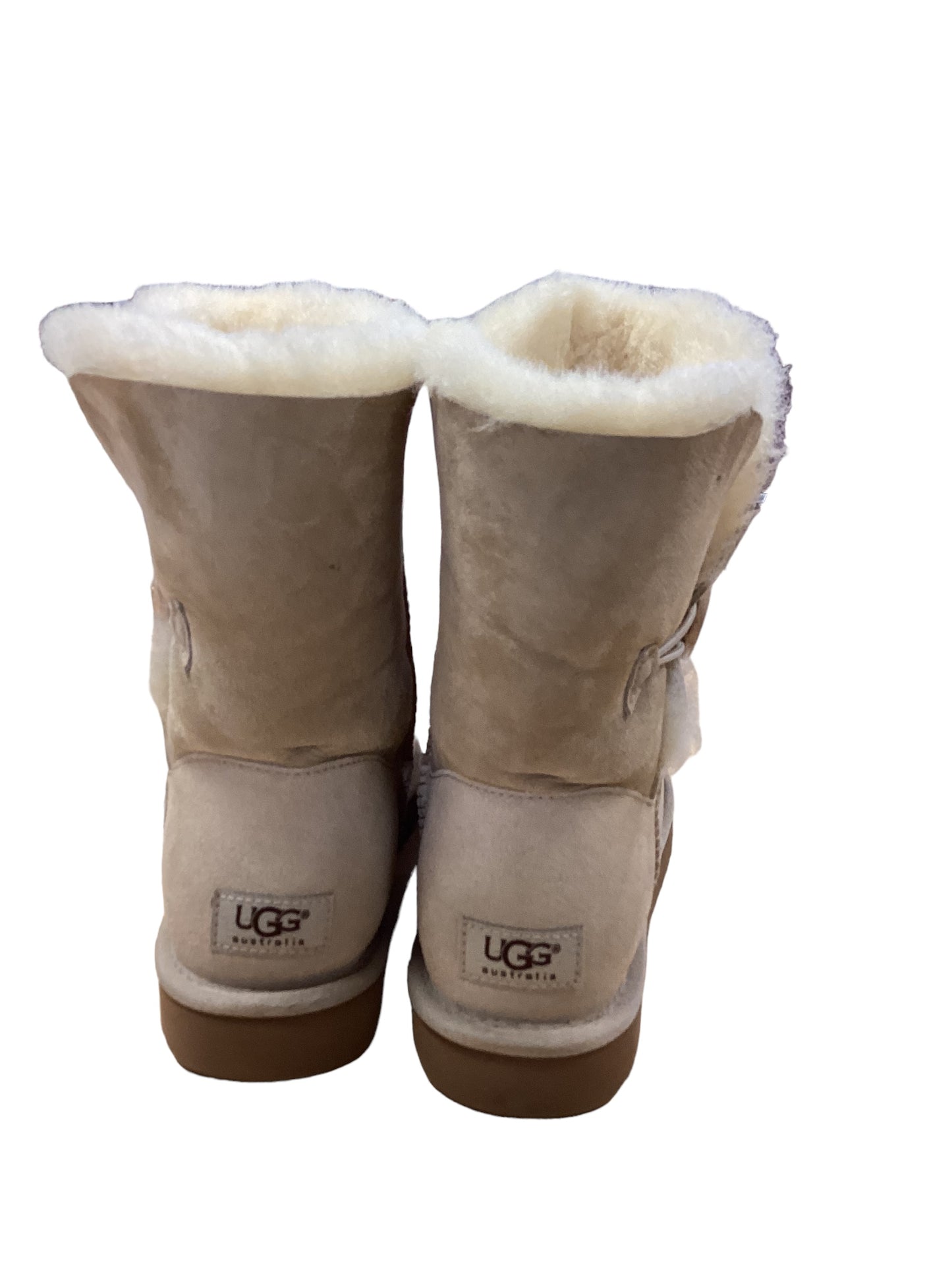 Beige Boots Ankle Flats Ugg, Size 10