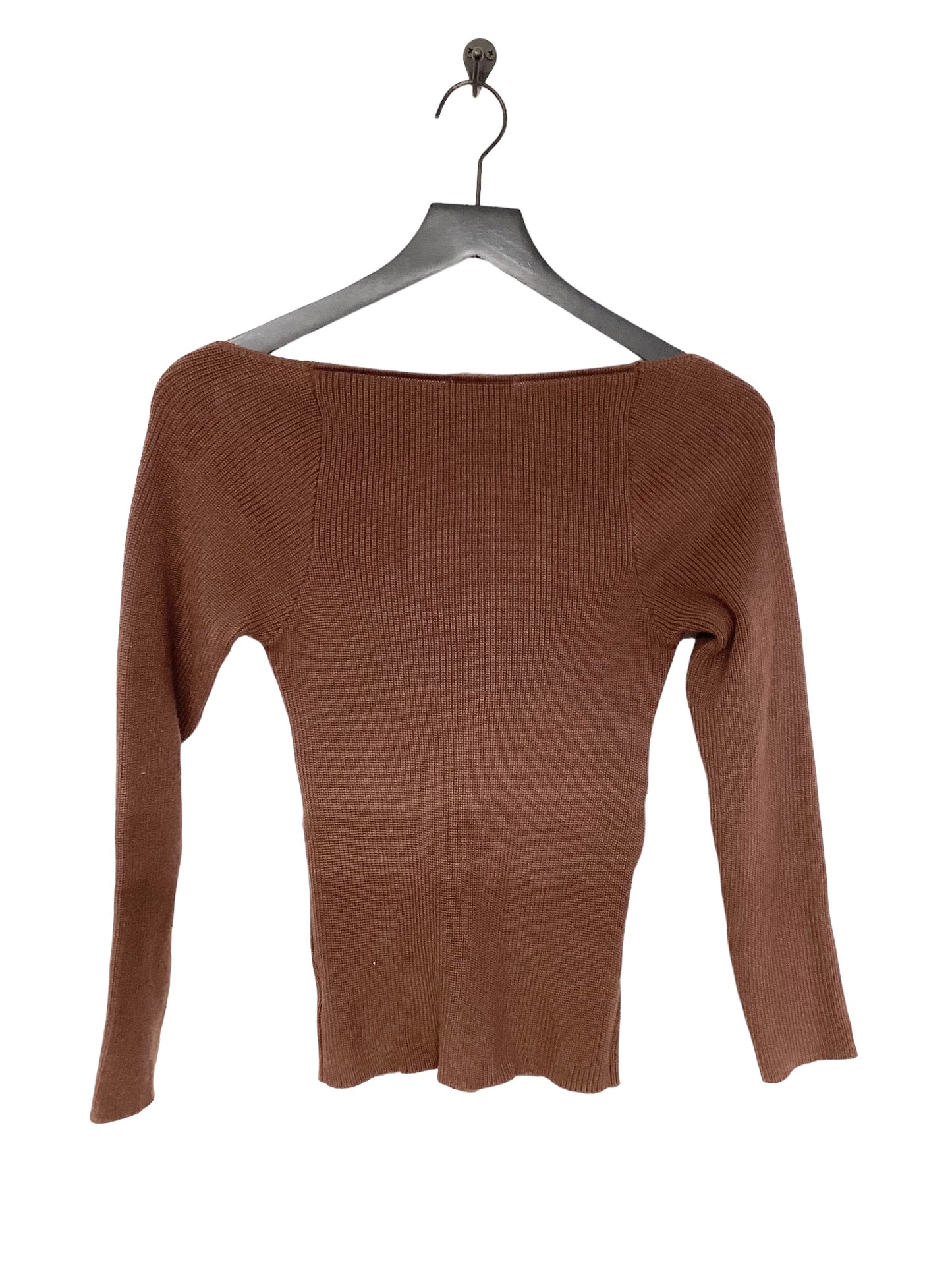 Top Long Sleeve By Cmc In Brown, Size: L