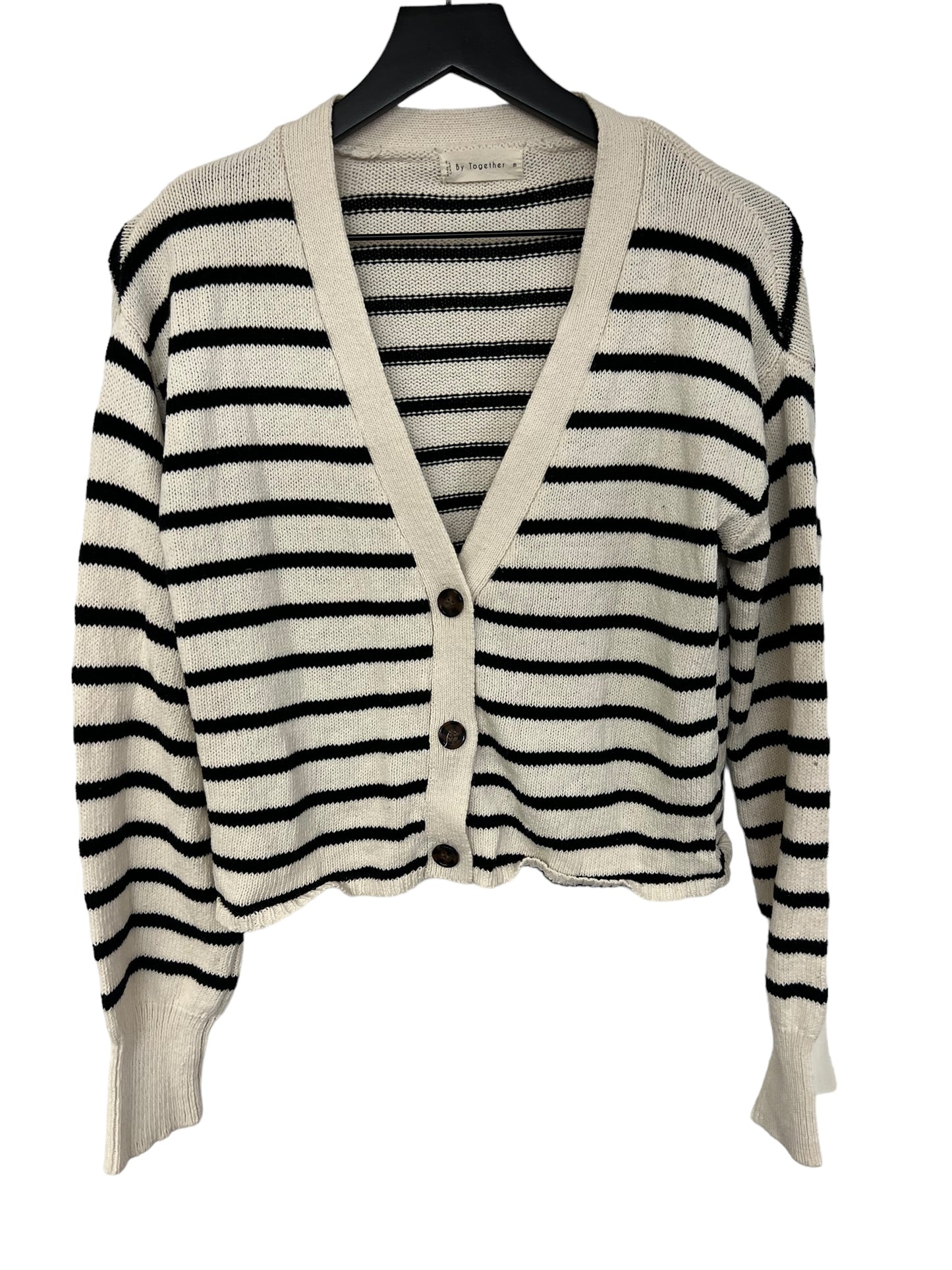 Sweater Cardigan By By Together In Striped Pattern, Size: M