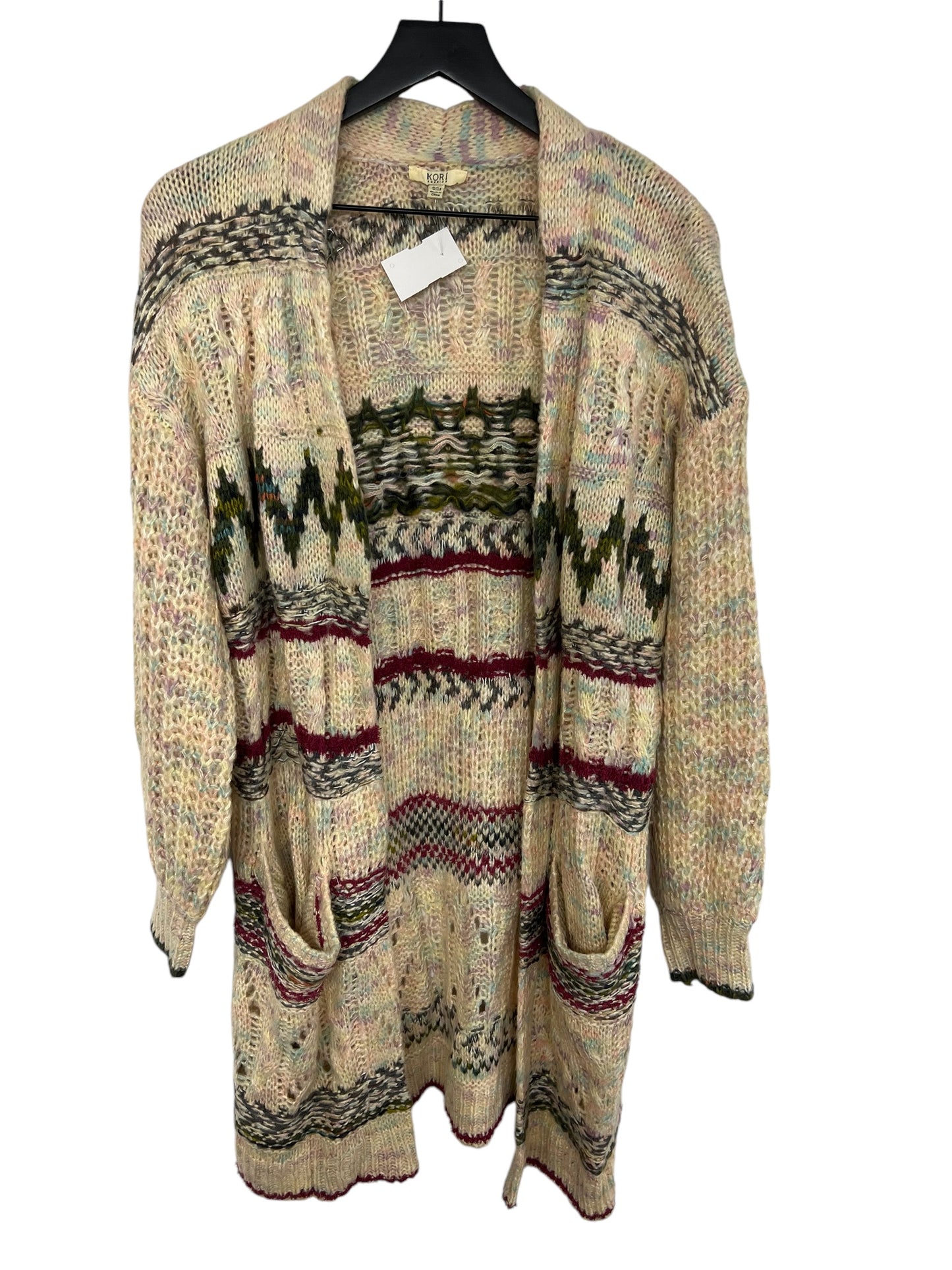 Sweater Cardigan By Kori America In Multi-colored, Size: S