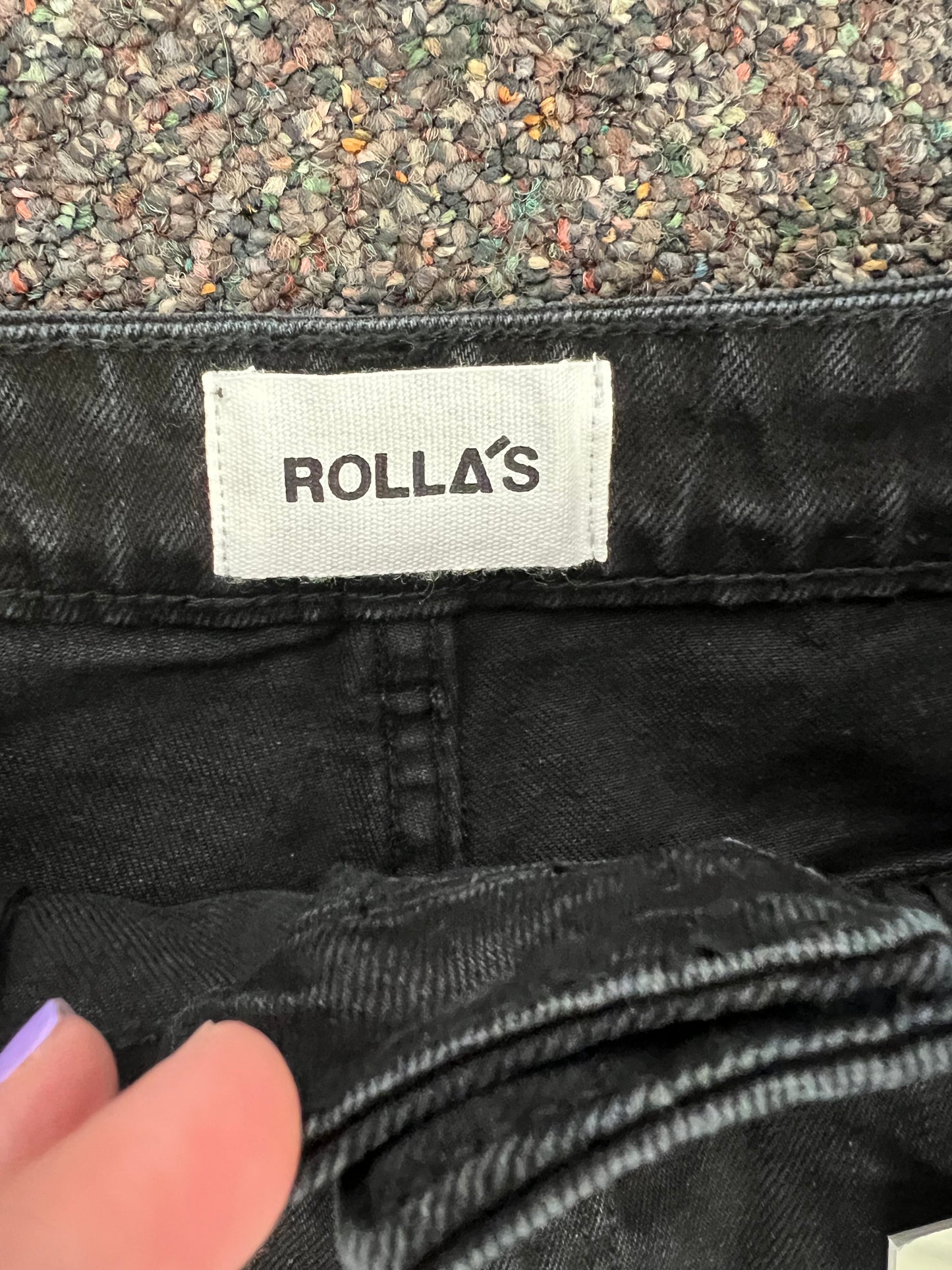 Jeans Straight By Rollas In Black Denim, Size: 4