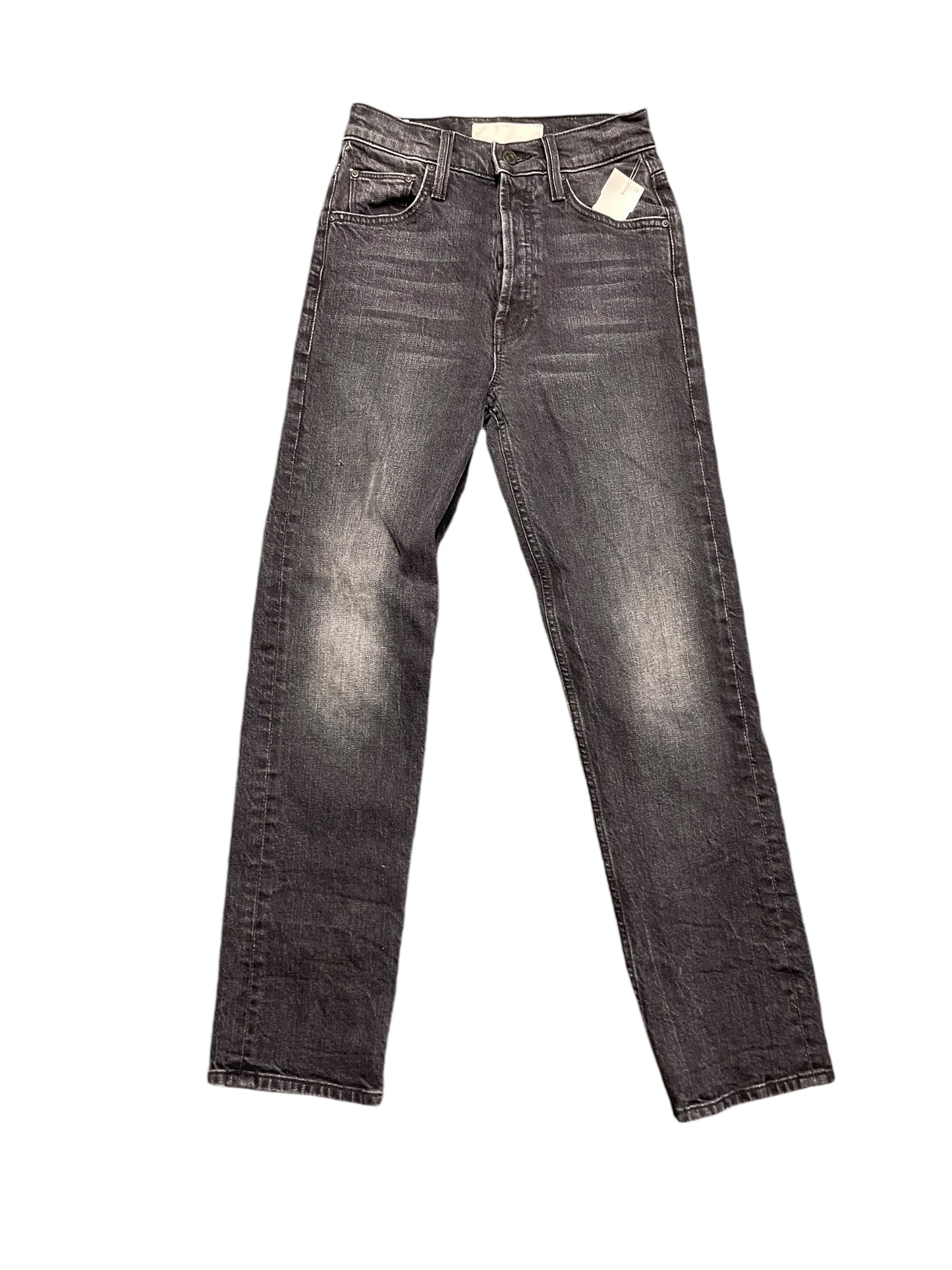 Jeans Straight By Mother Jeans In Black Denim, Size: 0