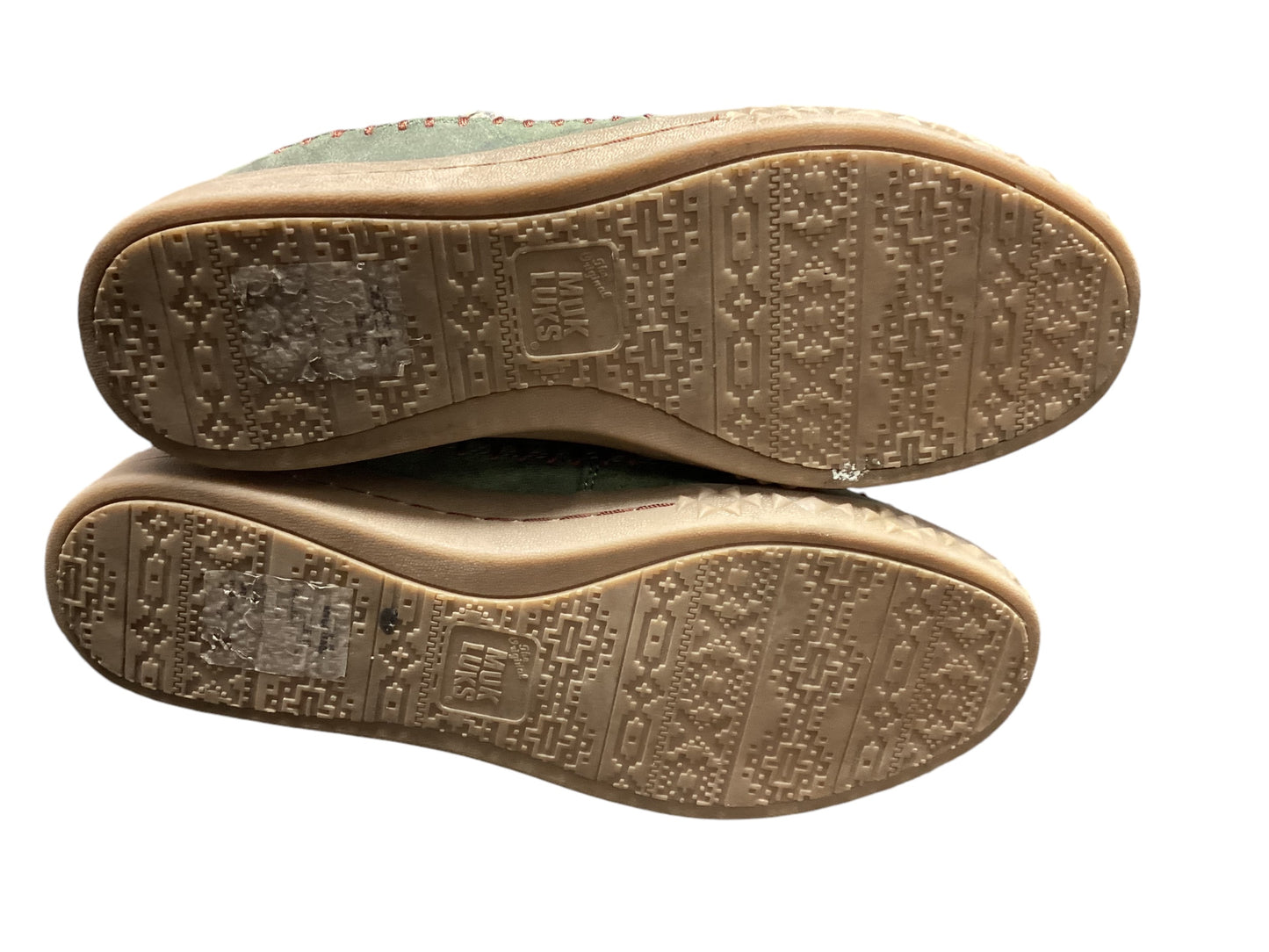 Shoes Flats By Muk Luks In Green & Tan, Size: 9.5