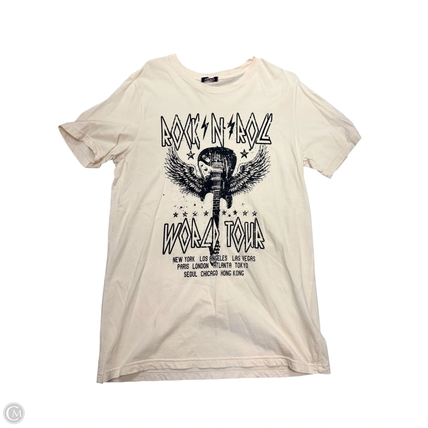Top Short Sleeve Basic By Cme In Cream, Size: M