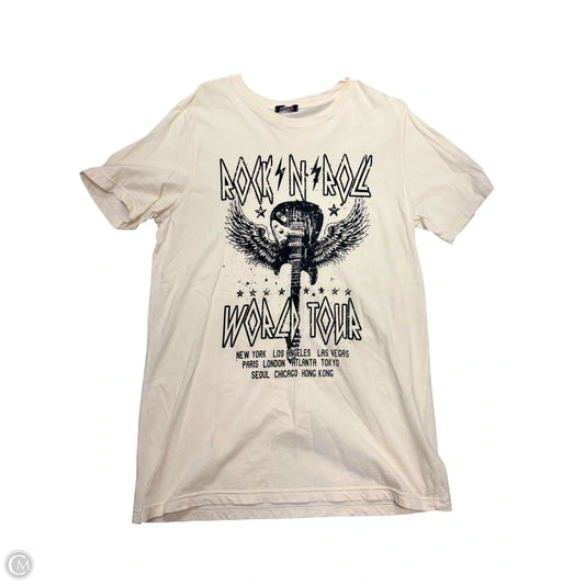 Top Short Sleeve Basic By Cme In Cream, Size: M