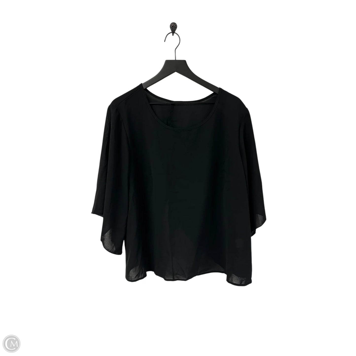 Top Short Sleeve By Clothes Mentor In Black, Size: L