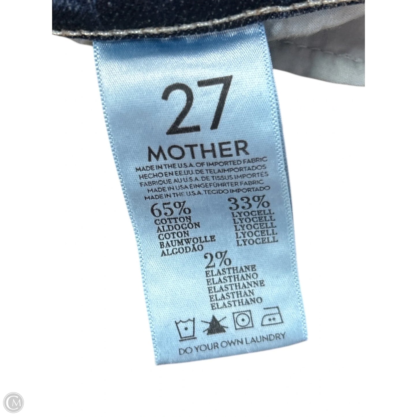 Jeans Straight By Mother In Blue Denim, Size: 4