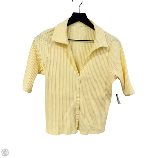 Top 3/4 Sleeve Basic By Cme In Yellow, Size: L