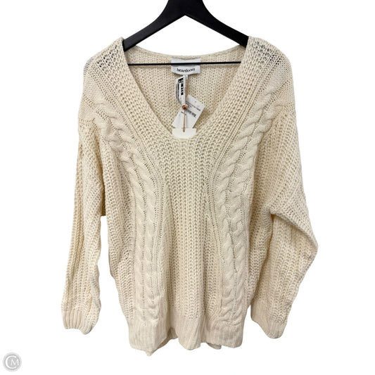 Sweater By Clothes Mentor In Cream, Size: L