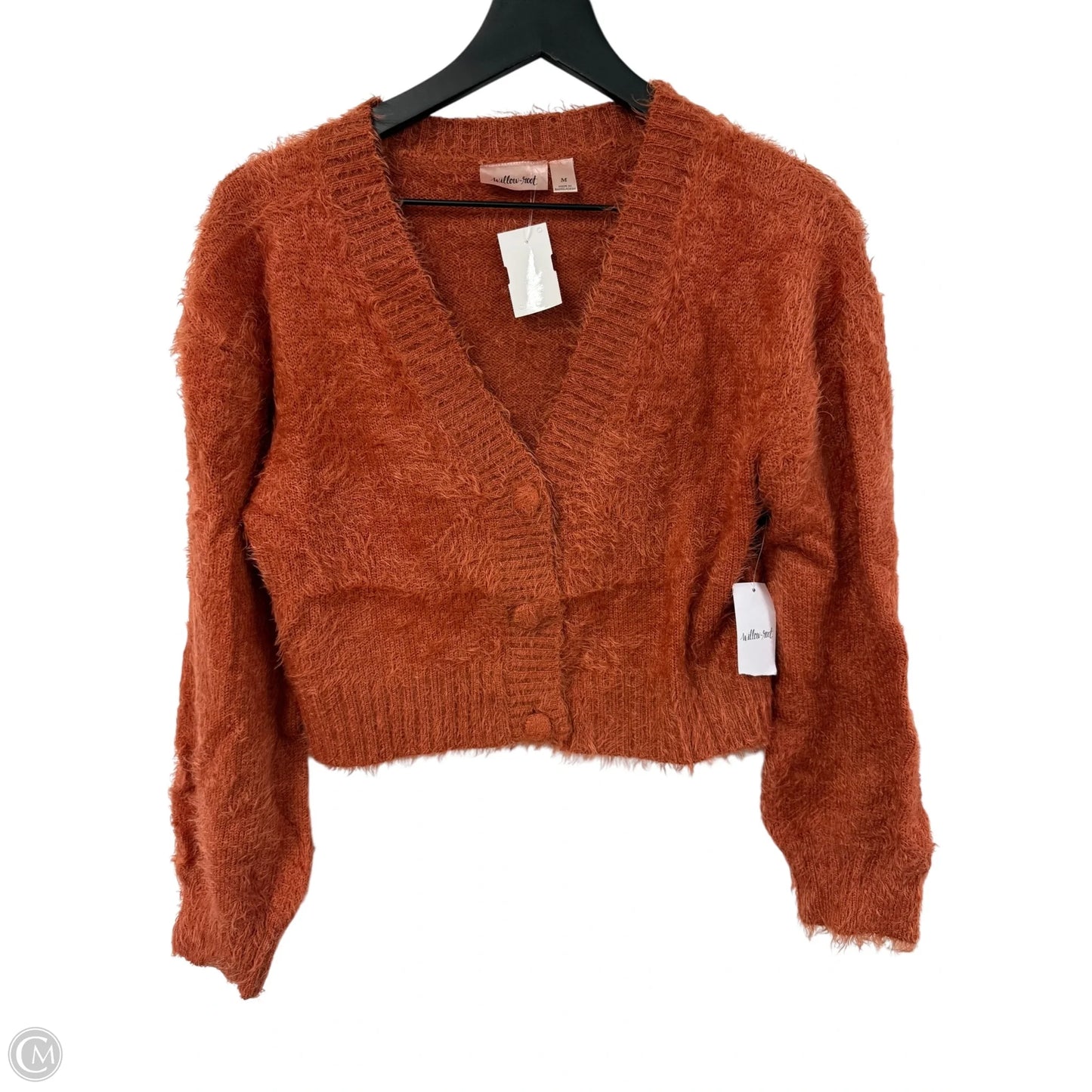 Sweater Cardigan By Clothes Mentor In Orange, Size: M
