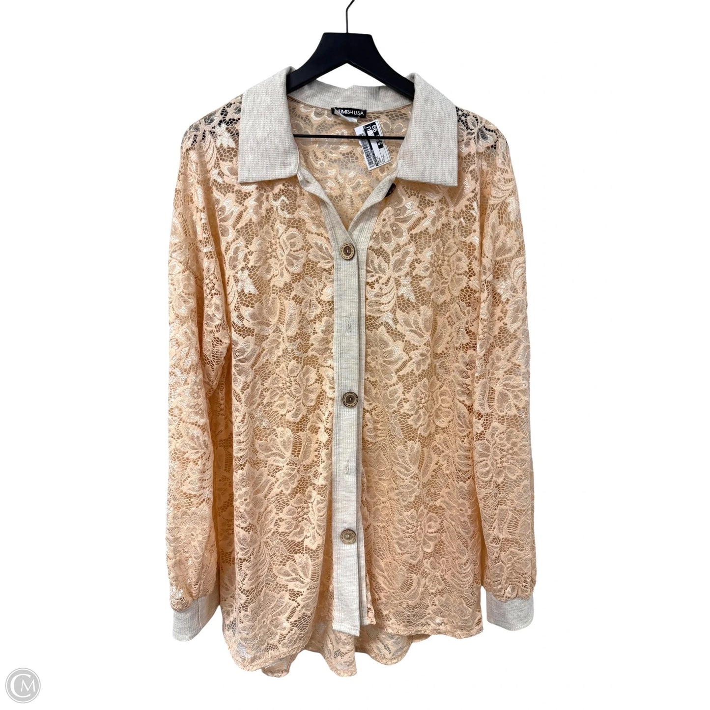 Top Long Sleeve By Heimish Usa In Cream, Size: Xl