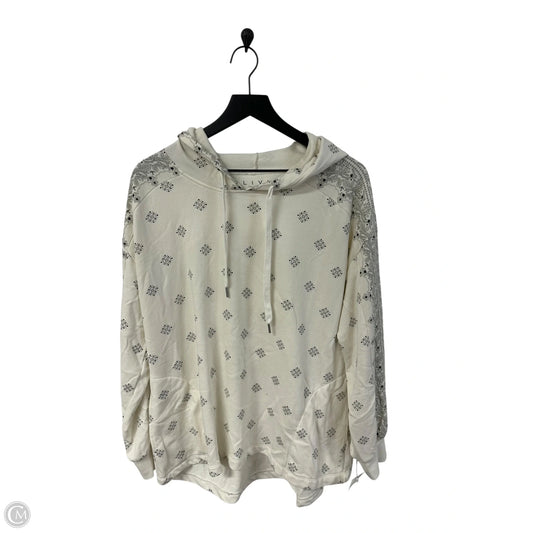 Sweatshirt Hoodie By Lane Bryant In Grey & White, Size: Xl