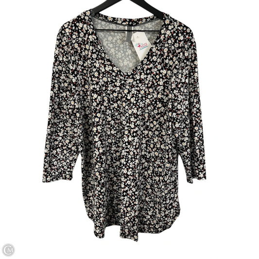 Top 3/4 Sleeve By Honeyme In Floral Print, Size: Xl